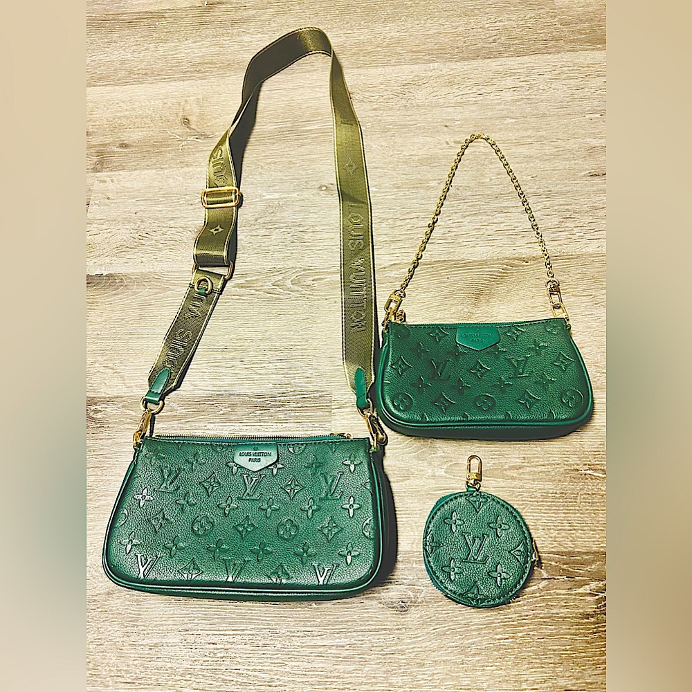 Emerald green Louis V set of 3